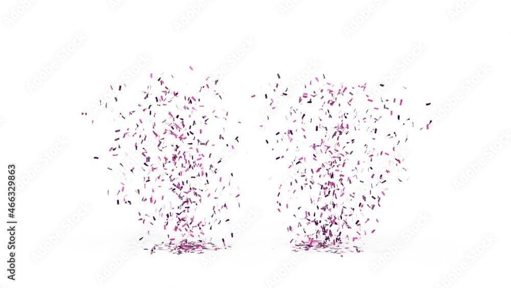 explosion de confettis sur fond blanc