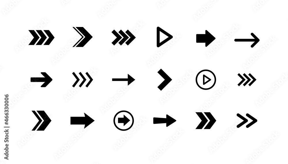 Arrow icon collection. Set of vector arrows. Arrow icon collection. Set of vector arrows.