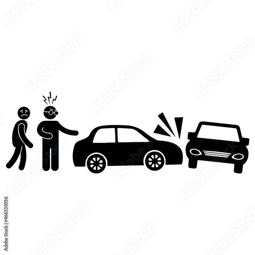 road accident with two cars