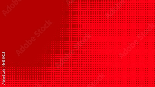 Dots halftone red color pattern gradient texture with technology digital background. Dots pop art comics with summer background.