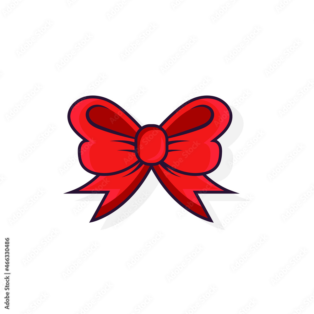 Cartoon red ribbon. Vector Illustration Isolated On white Background Cartoon red ribbon. Vector Illustration Isolated On white Background