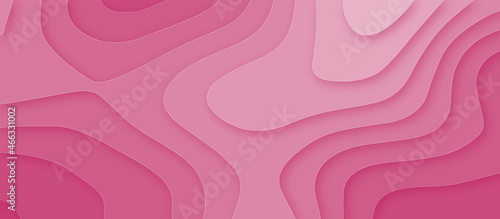 Modern Realistic 3d Pink Paper Cut Abstract Background Vector. Pink Abstract Paper Cut Background Vector Shadows 3D Smooth Objects Modern Design. Paper cut style. Vector illustration.