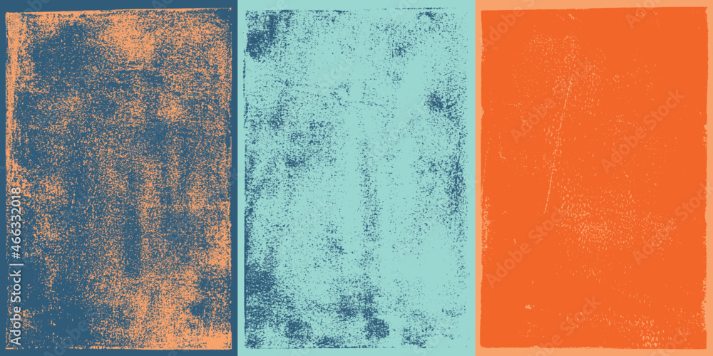 Letterpress ink textures. Set of 3 Rough, eroded lino print textures taken from high resolution scans. Compound path and paths optimised.
