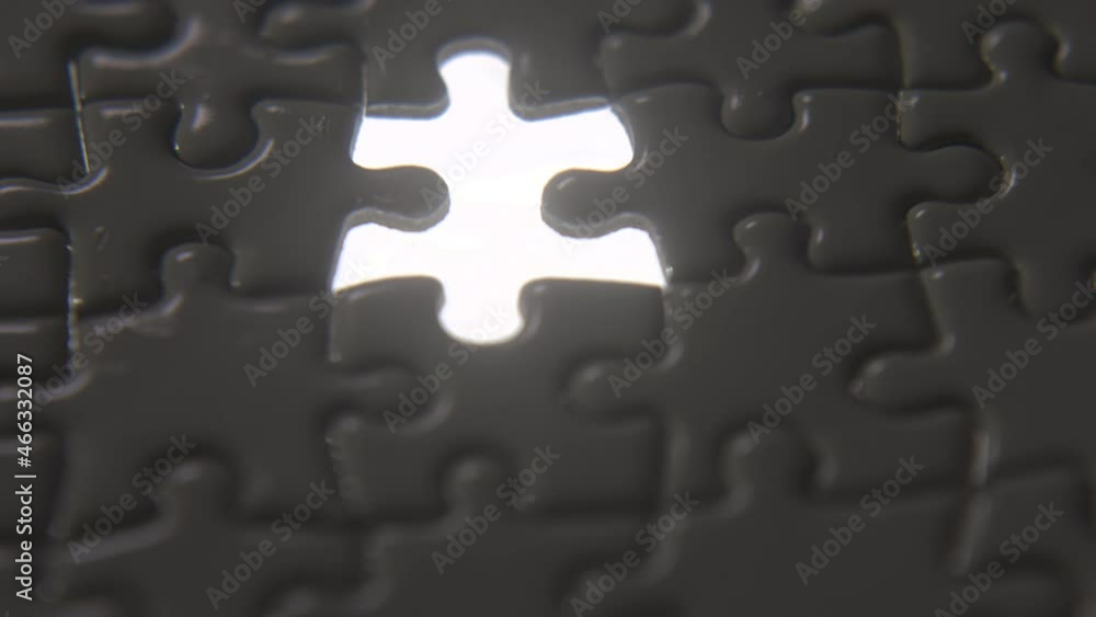 Magnifying A Missing Puzzle Piece Close Up Magnifying A Missing Puzzle Piece Close Up