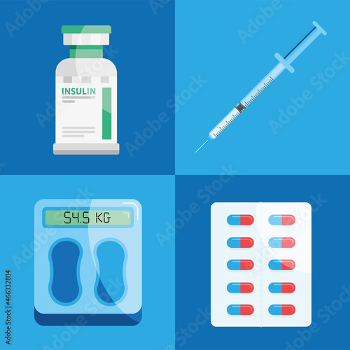 four glucose monitors icons