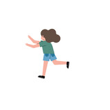 happy little girl running