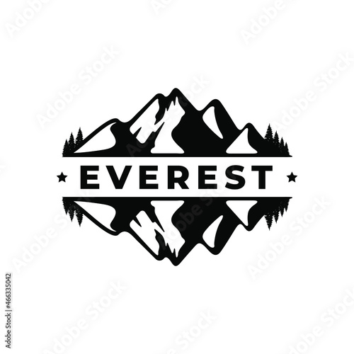 Everest Mountain Silhouette Logo Template