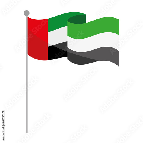 UAE flag in pole