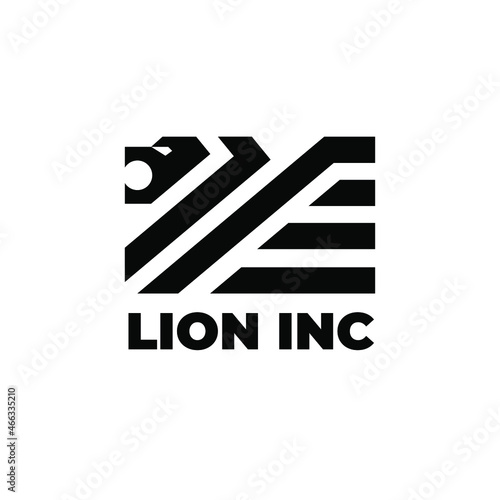 Abstract and Strong Bold of Lion Head Logo