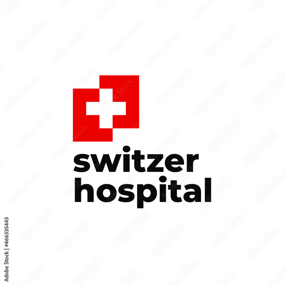 Red Cross Switzerland Flag Hospital Logo Red Cross Switzerland Flag Hospital Logo