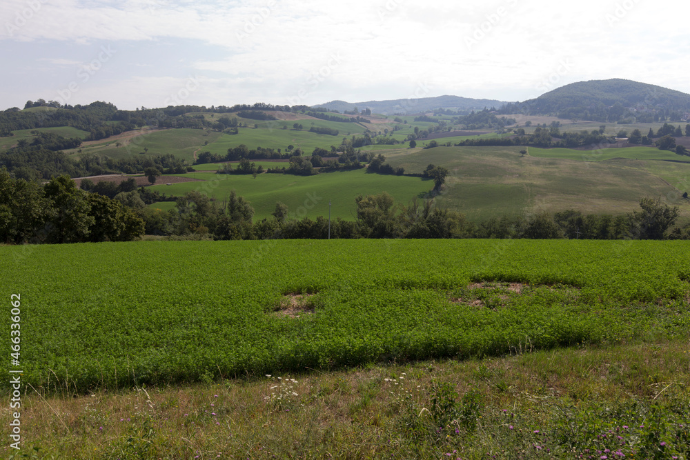 View of landscape along the via Francigena