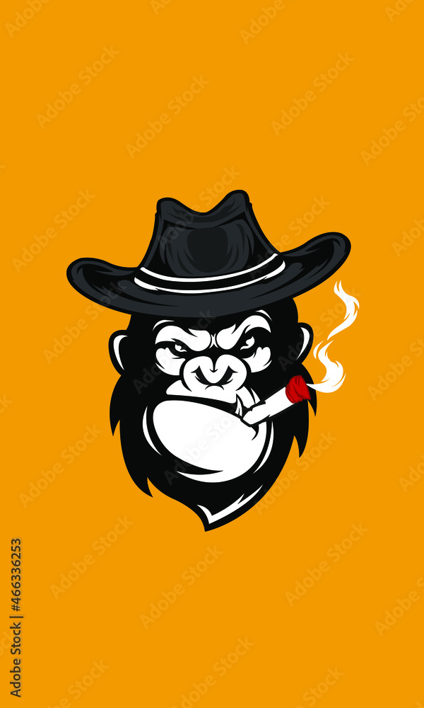 Gorilla with Cowboy Hat Logo