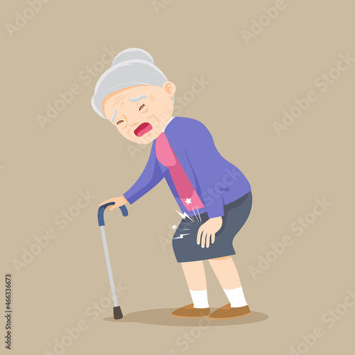 elderly woman suffering from knee pain