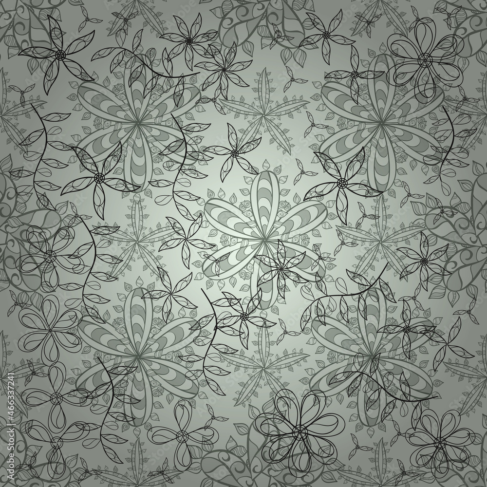 Obraz premium pattern with interesting doodles on colorfil background. Vector illustration.