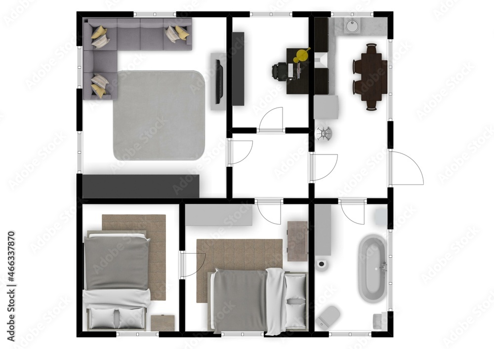 3d floor plan for real estate. Illustration floor plan. Color floor plan for marketing. 3d floor plan for real estate. Illustration floor plan. Color floor plan for marketing.