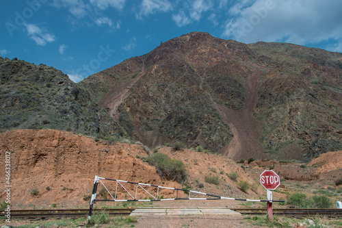 rail crossing in Kyrgyzstan photo