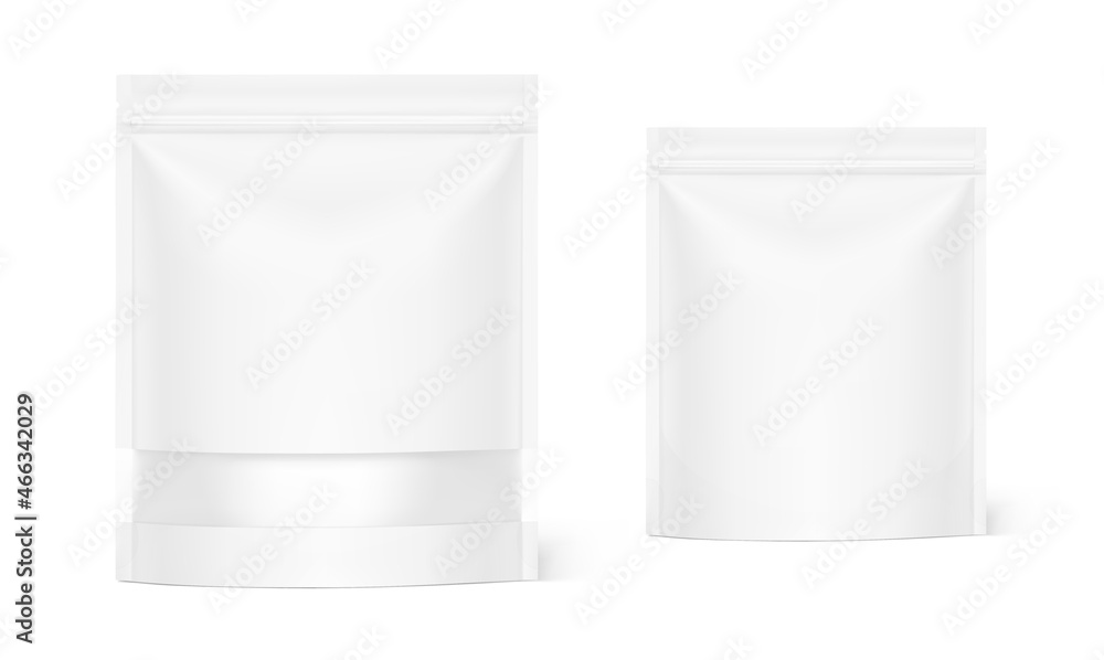 Pouch bags with transparent window mockups on white background. Vector illustration. Front view. Can be use for template your design, presentation, promo, ad. EPS10. Pouch bags with transparent window mockups on white background. Vector illustration. Front view. Can be use for template your design, presentation, promo, ad. EPS10.