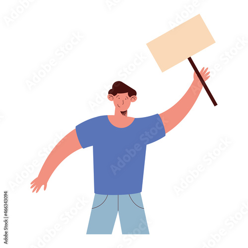 man protester character