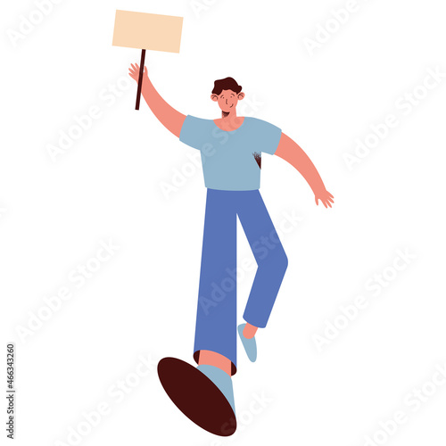 protester man walking