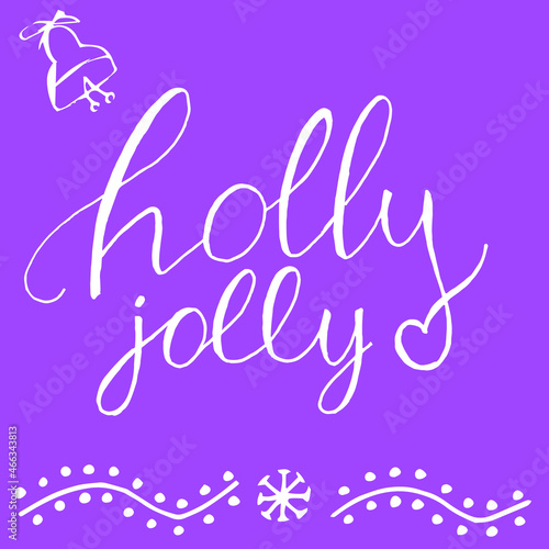 Holly jolly postcard for the holiday lettering © Юлия Касаткина