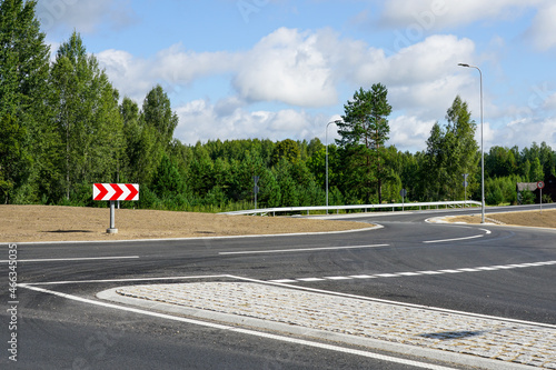 reconstructed road section with a new roundabout photo