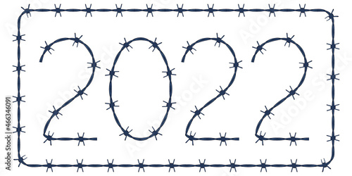 Barbed wire 2022 lettering