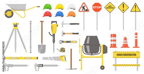 Vector set of construction tools