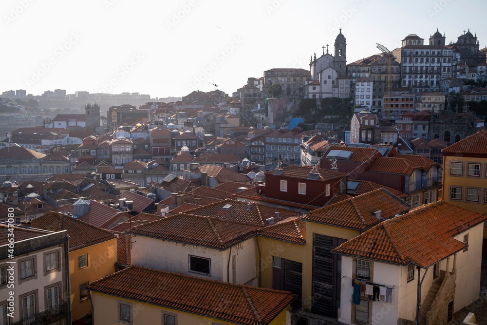 Top view of the historic center of the Porto, Portugal.