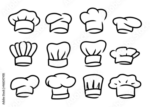 Chef cook icons. Vector cook cap logos for restaurant