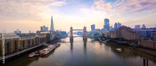 Aerial view of London and the River Thames © heyengel