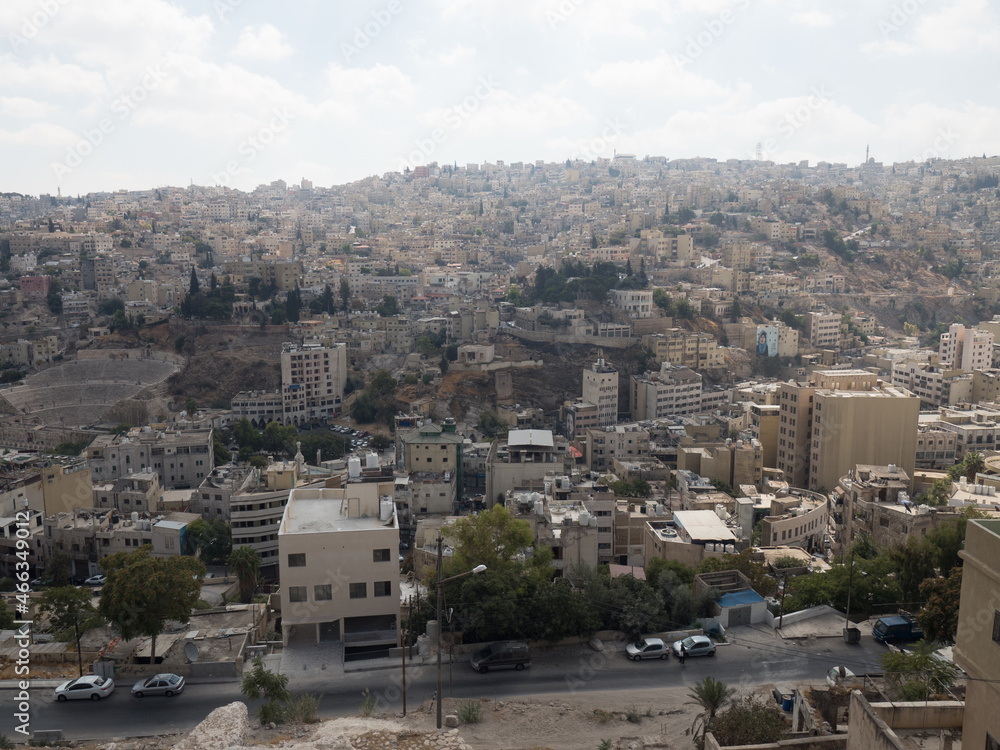 Vistas de Ammán, desde  la Ciudadela, en Jordania, Asia