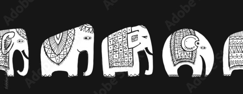 Photography Vinatage elephants, Seamless pattern background for your design