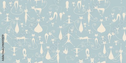 Black cats, seamless pattern for your design