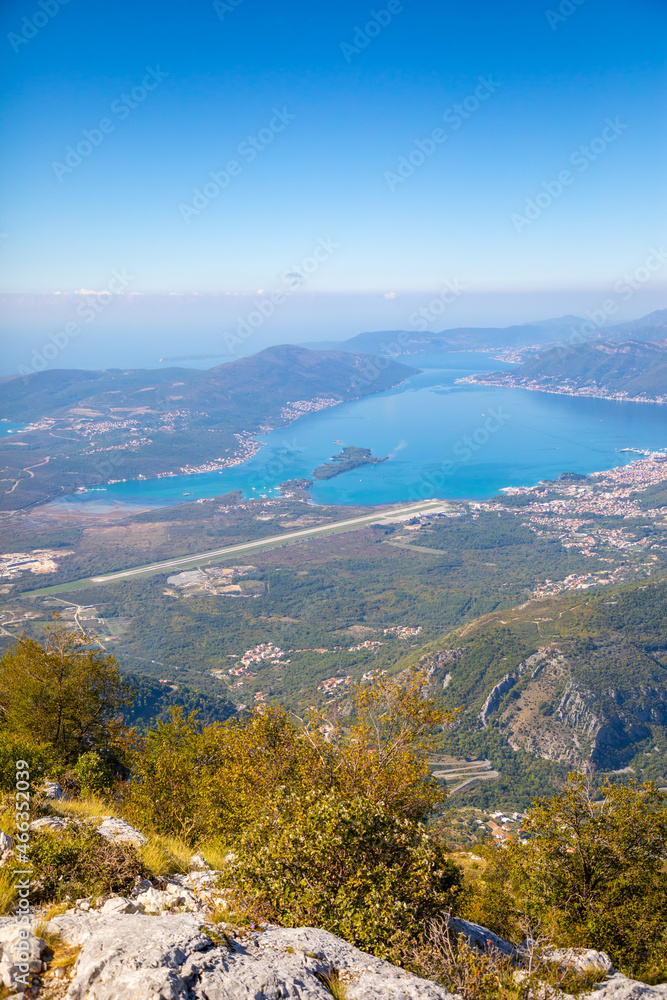 Aerial view over the Kotor Bay in Montenegro Aerial view over the Kotor Bay in Montenegro