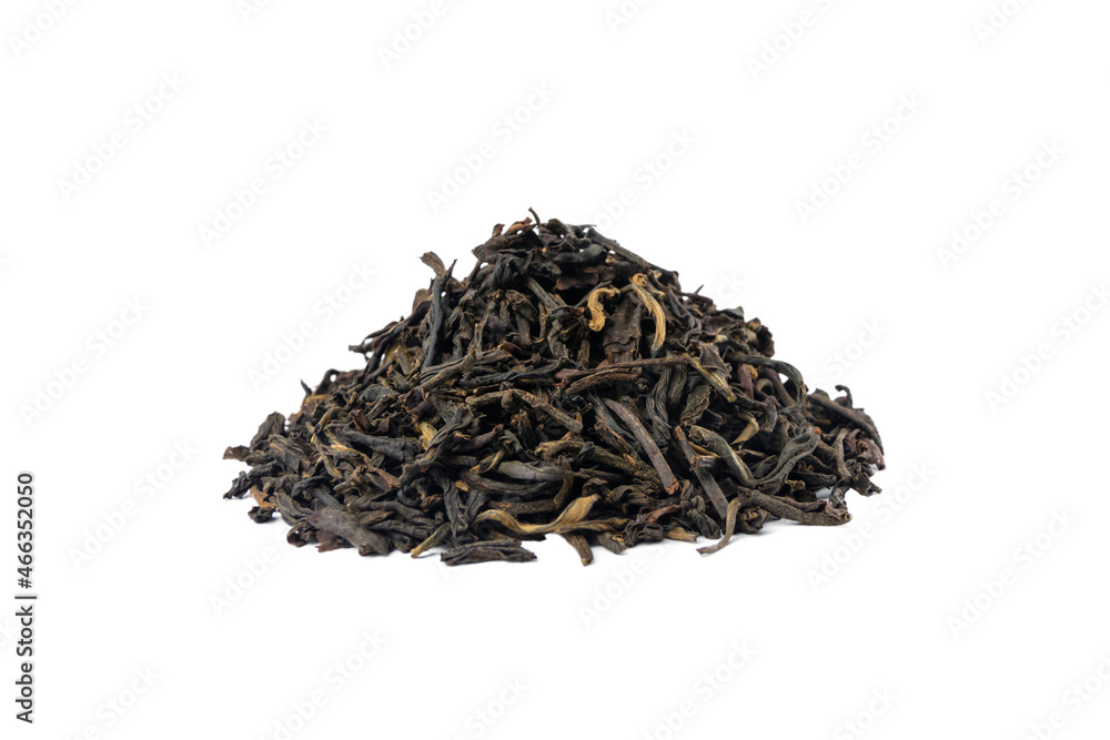 yunnan black tea heap isolated on white background. yunnan black tea heap isolated on white background.