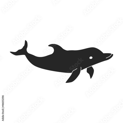 Dolphin vector icon.Black vector icon isolated on white background dolphin.