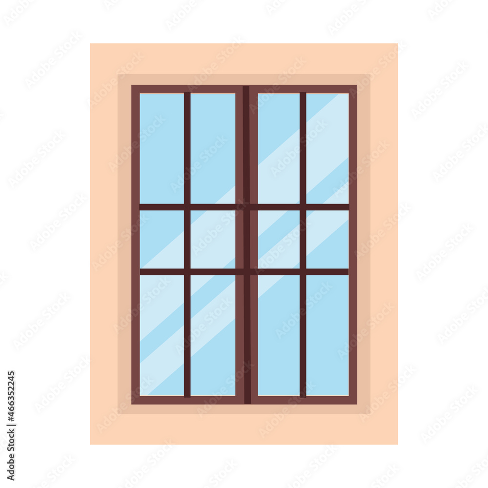 Vertical window on a white background for use in clipart