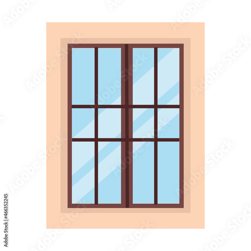 Vertical window on a white background for use in clipart