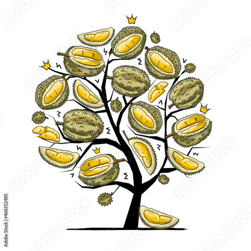 Tree with Durians, sketch for your design
