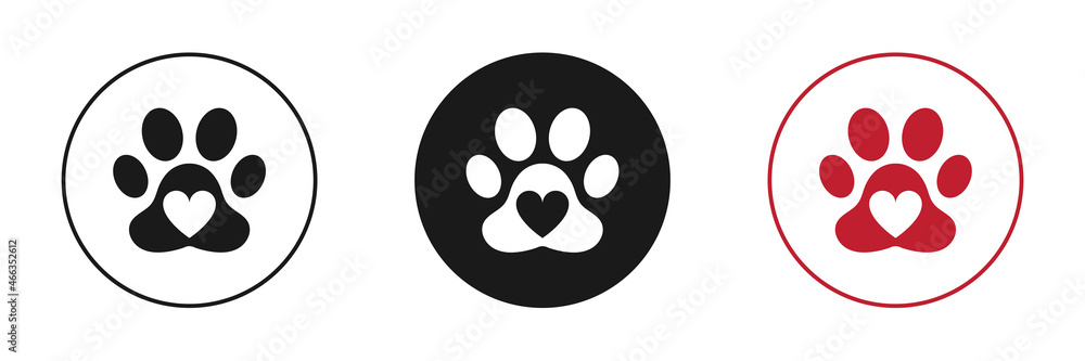 Animal paw icons set. Flat design. Vector illustration. Animal paw icons set. Flat design. Vector illustration.