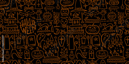 Halloween seamless pattern for your design
