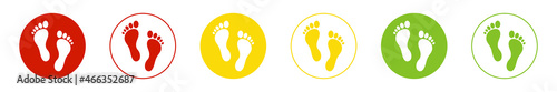 Set of web icons for feet flat design.