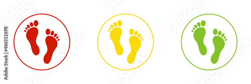 Set of web icons for feet flat design.