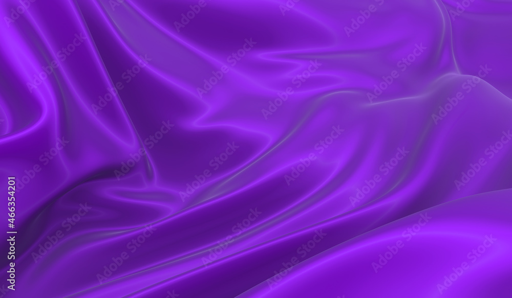 Beautiful flowing fabric of violet wavy silk or satin. 3d rendering image. Beautiful flowing fabric of violet wavy silk or satin. 3d rendering image.