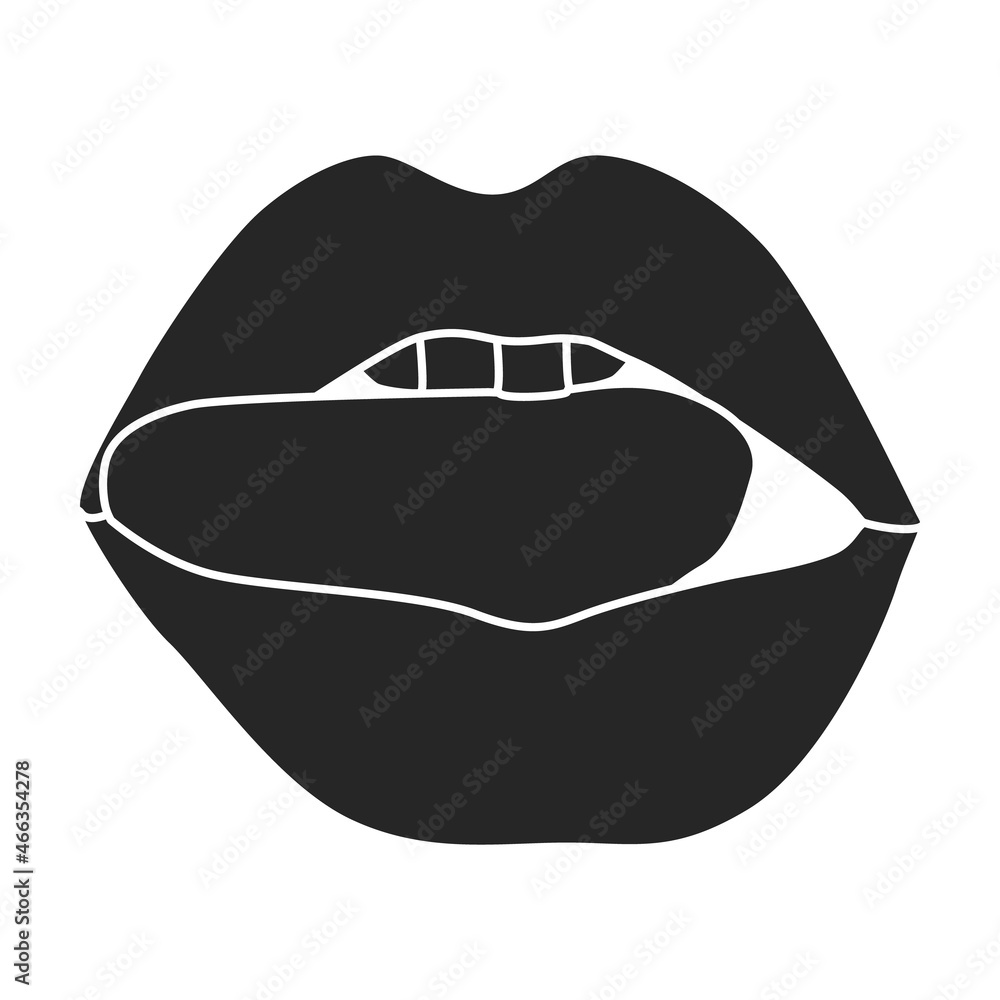 Female lip vector icon.Black vector icon isolated on white background female lip. Female lip vector icon.Black vector icon isolated on white background female lip.