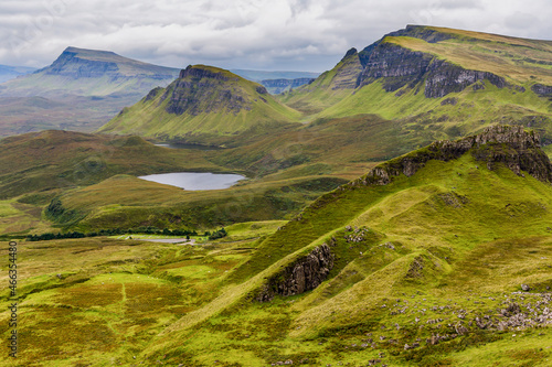 Moody skies and dramatic scenery at Quiraing, Isle of Skye