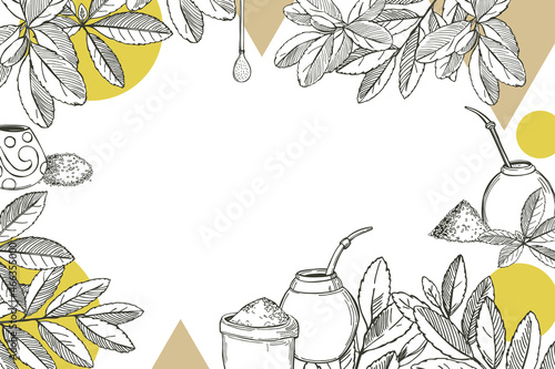 Yerba mate set. Vector background.