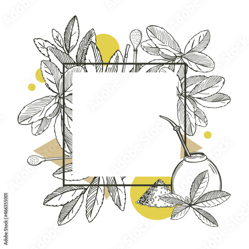 Vector frame with yerba mate.
