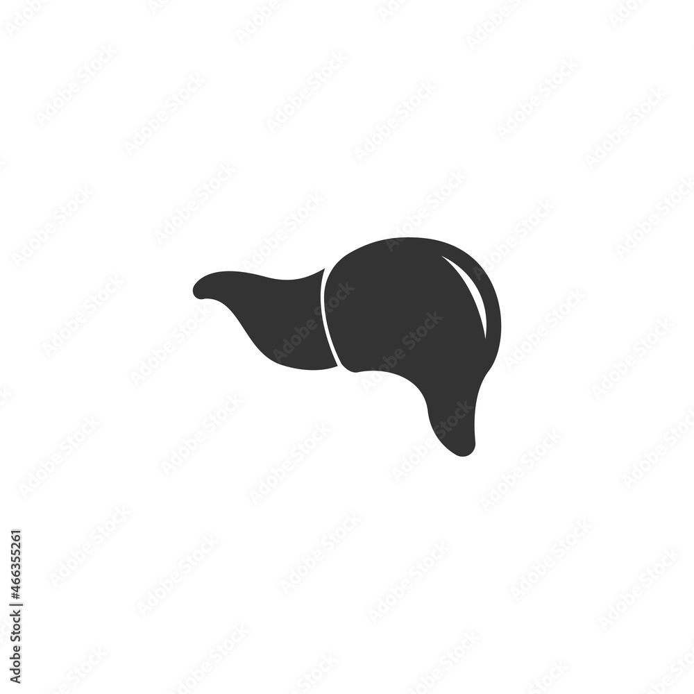 Obraz premium Human liver icon logo design template