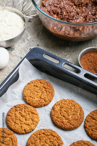 Freshly baked oatmeal cooki...